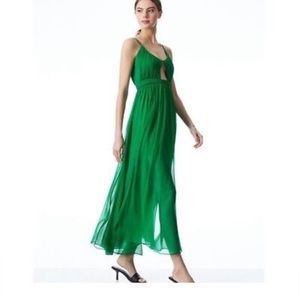 ALICE + OLIVIA Tamar cut-out maxi dress silk green